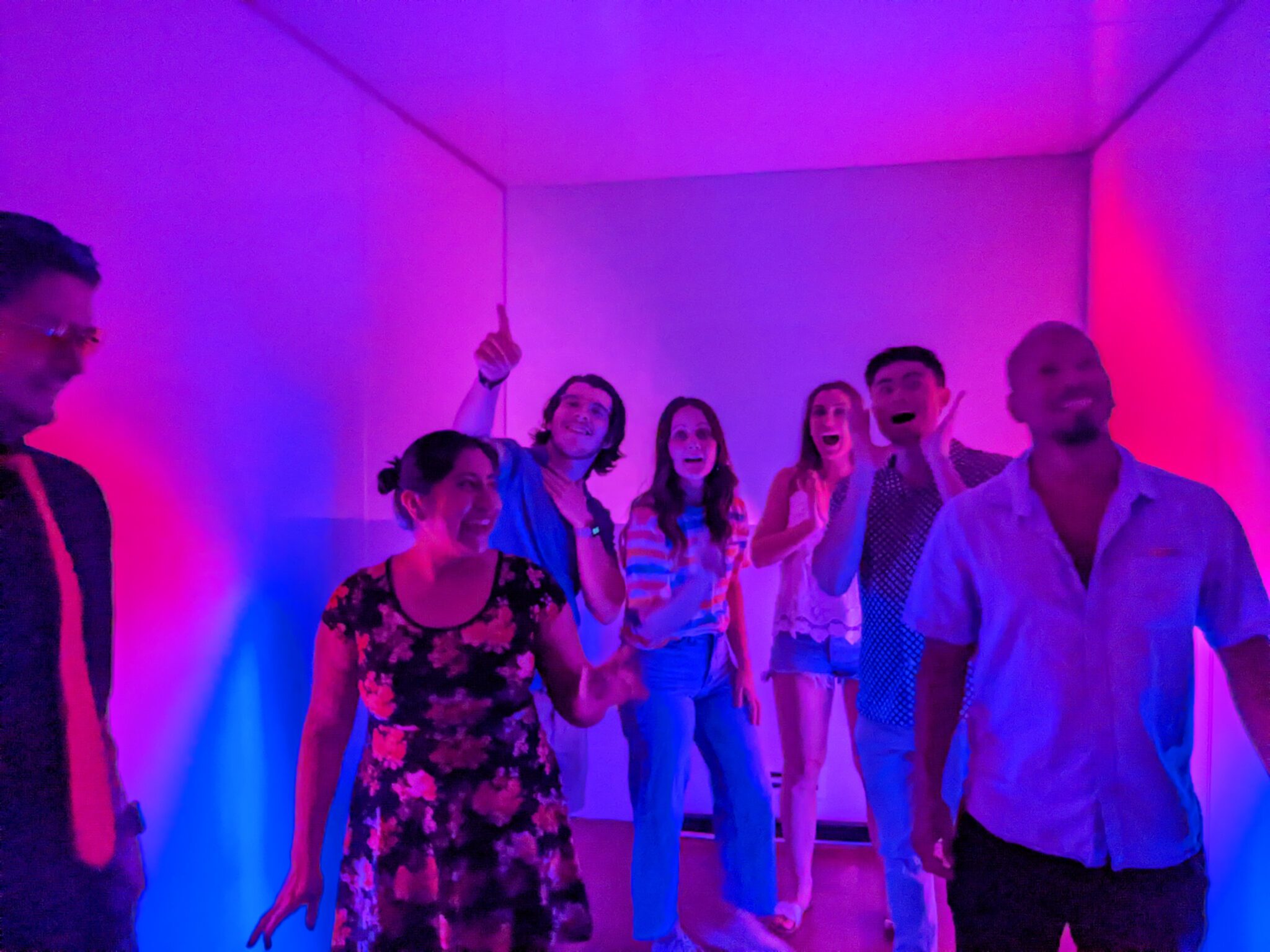 Looking at lights in the room